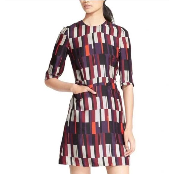 Rag & Bone NWT Silk Anne Bus Seat Bold Modern Retro A-Line Dress Sz 10 / Large - Picture 4 of 9